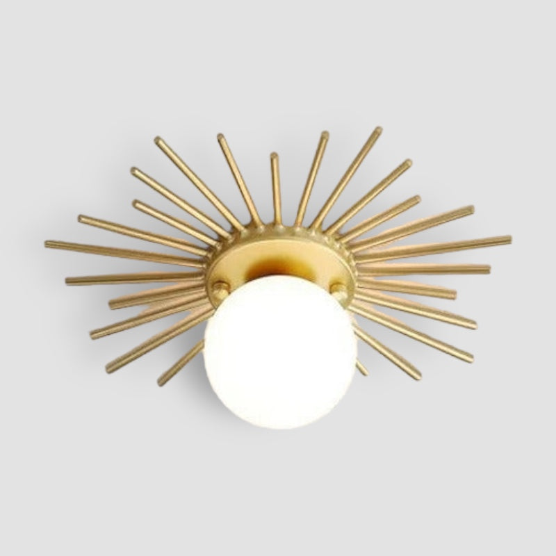 Sunburst Ceiling Light  Gold Metal Globe Fixture - Product detail 8