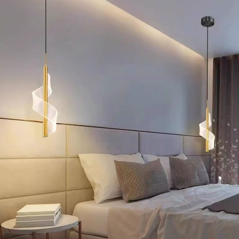 Modern LED Pendant Light  Spiral Gold Metal Design - Product detail 5