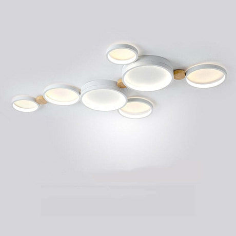 Modern LED Ceiling Light  Gray Metal Triple Ring Design - Product detail 8