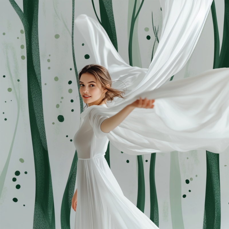 Forest Mural Wallpaper | Modern Green Tree Design