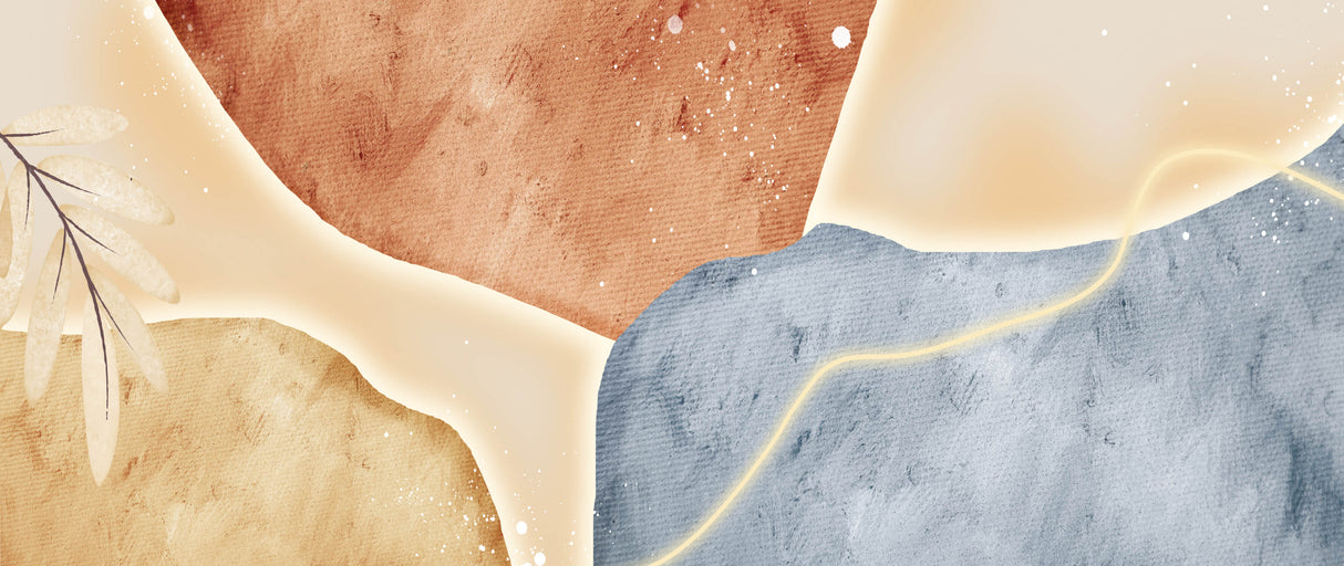 Abstract Mural Wallpaper | Modern Terracotta and Blue Design