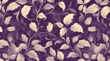 Floral Mural Wallpaper | Elegant Purple With Cream Leaves