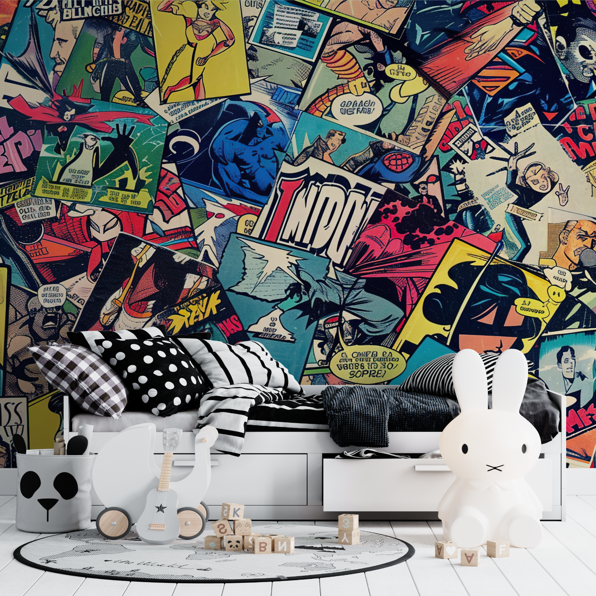 Comic Book Mural Wallpaper | Dynamic Pop Art Collage