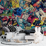 Comic Book Mural Wallpaper | Dynamic Pop Art Collage
