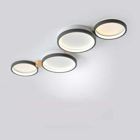 Modern LED Ceiling Light  Gray Metal Triple Ring Design - Product detail 9