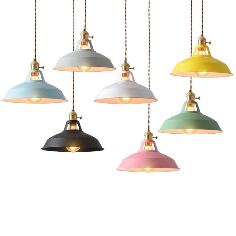 Industrial Pendant Light  Black Metal Dome Shade - Product detail 7