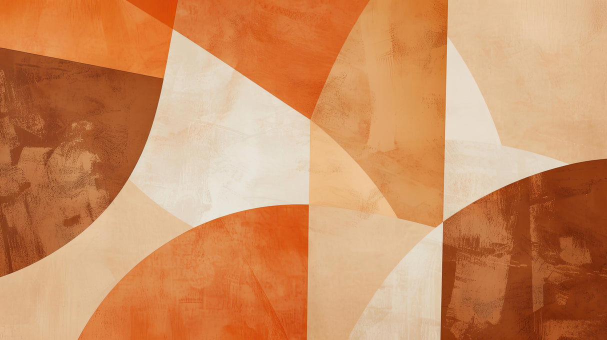 Abstract Mural Wallpaper | Terracotta Geometric Curves