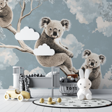 Koala Mural Wallpaper | Dreamy Sky and Tree Branch Design