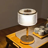 Modern Ring Table Lamp  Layered Glass Shade With Gold Base - Product example