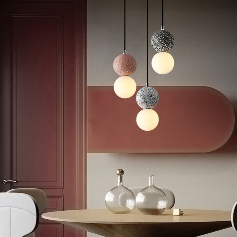 Modern Pendant Light  Terrazzo Globe Glass Shade - Product detail 5