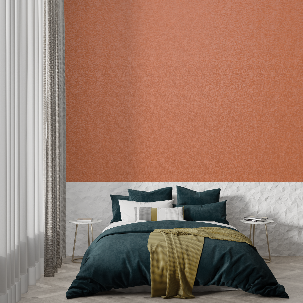 Terracotta Mural Wallpaper | Modern Textured Design