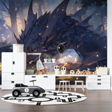 Dragon Mural Wallpaper | Mystical Anime Fantasy Art