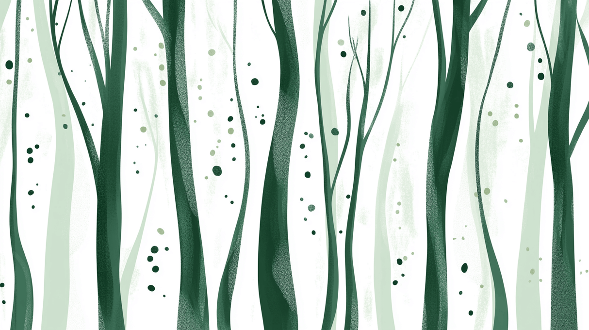 Forest Mural Wallpaper | Modern Green Tree Design