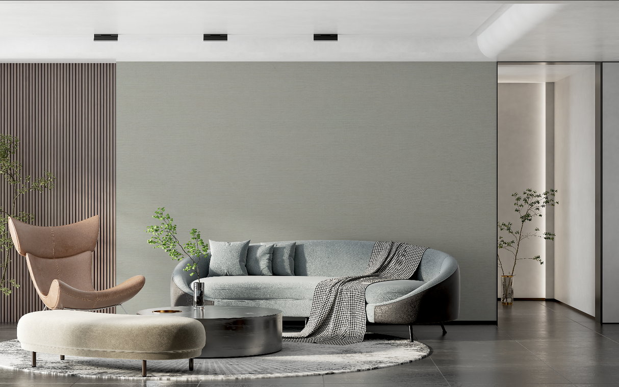 Minimalist Mural Wallpaper | Sage Green Textured Design