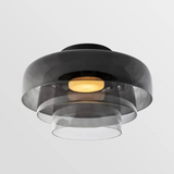 Modern Glass Ceiling Light  Layered Smoke Shade Design - Product showcase