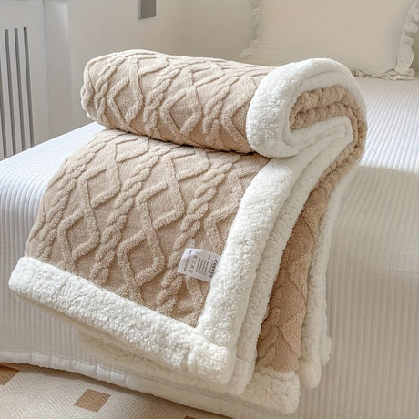 Quilted Fleece Blanket  Reversible Gray Sherpa Throw - Product detail 15