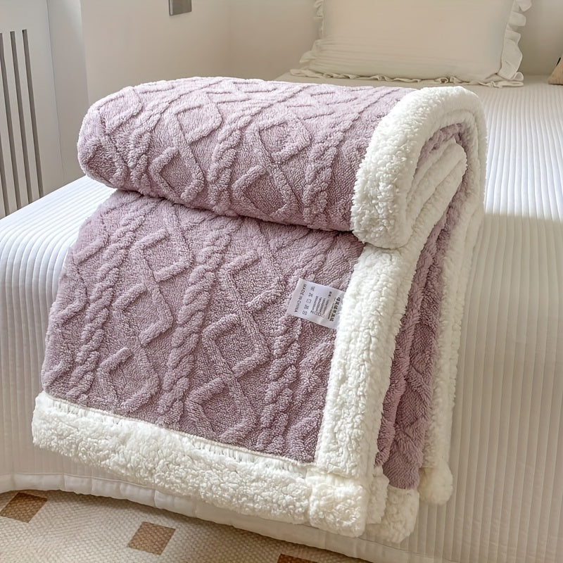Quilted Fleece Blanket  Reversible Gray Sherpa Throw - Product detail 20