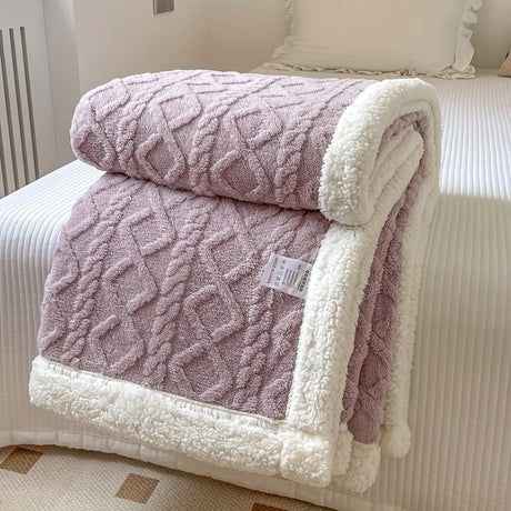 Quilted Fleece Blanket  Reversible Gray Sherpa Throw - Product detail 20