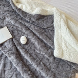 Quilted Fleece Blanket  Reversible Gray Sherpa Throw - Product detail 7