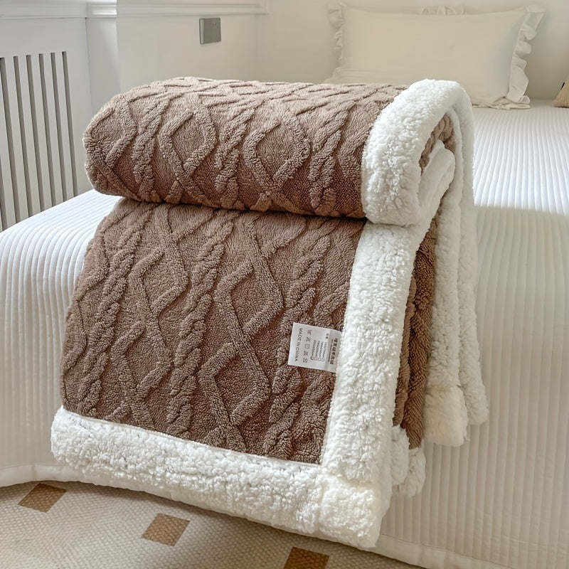 Quilted Fleece Blanket  Reversible Gray Sherpa Throw - Product detail 14