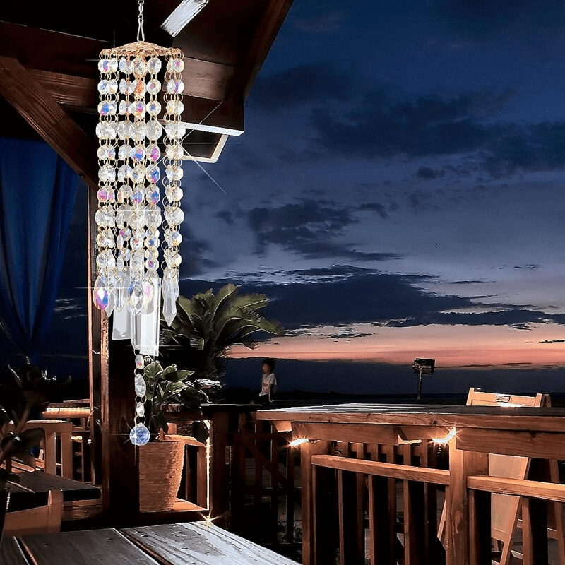 Crystal Garden Wind Chime  Rainbow Prism Suncatcher Design - Detailed view