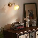 Vintage Flower Wall Light  Copper Base Glass Petal Design - Product detail 7