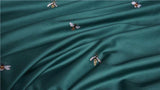 Luxury Egyptian Cotton Bedding  Forest Green With Embroidered Motifs - Product example