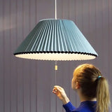Modern Pleated Pendant Light  Adjustable LED Fabric Shade - Product detail 4