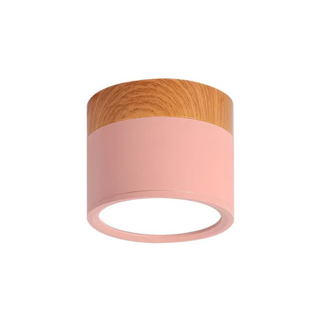 Modern LED Ceiling Light  Wood Trim Black Cylinder - Product detail 23