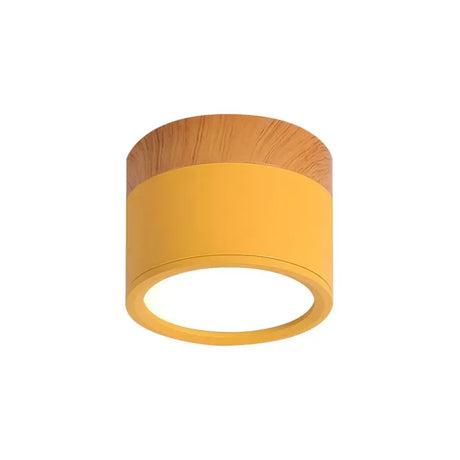 Modern LED Ceiling Light  Wood Trim Black Cylinder - Product detail 24