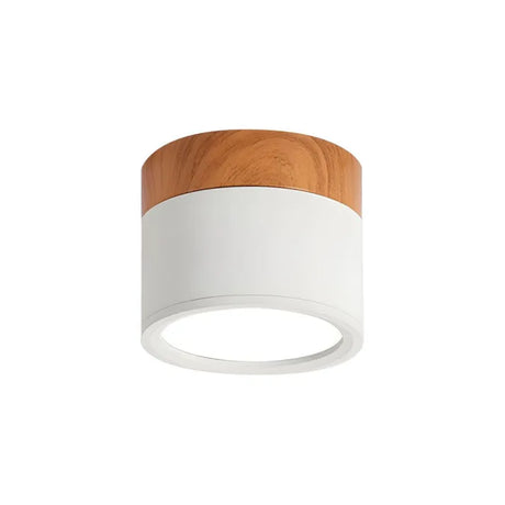 Modern LED Ceiling Light  Wood Trim Black Cylinder - Product detail 20