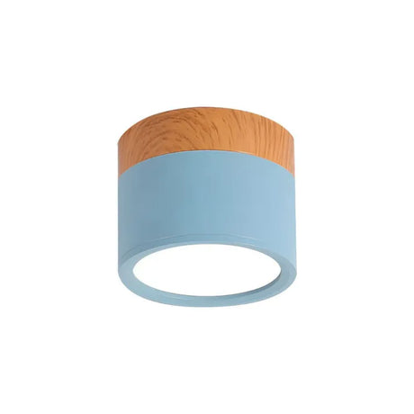 Modern LED Ceiling Light  Wood Trim Black Cylinder - Product detail 22