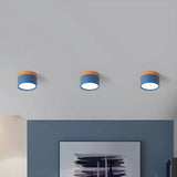 Modern LED Ceiling Light  Wood Trim Black Cylinder - Product example