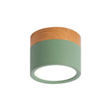 Modern LED Ceiling Light  Wood Trim Black Cylinder - Product detail 25
