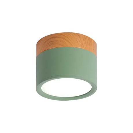 Modern LED Ceiling Light  Wood Trim Black Cylinder - Product detail 25