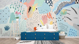 Abstract Mural Wallpaper | Pastel Geometric Pattern With Dots