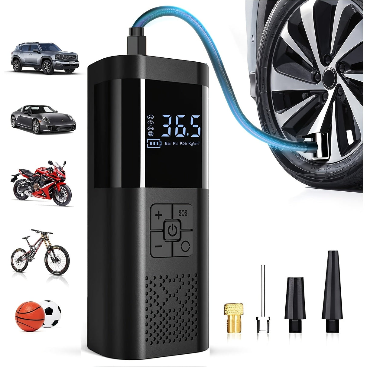 Digital Air Compressor  150 PSI LCD Portable Tire Inflator - Product example