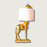 Safari Table Lamp  Gold Giraffe Design with White Shade - Product showcase