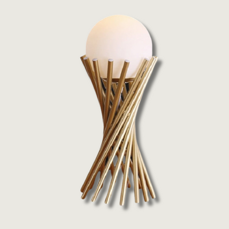 Modern Table Lamp  Twisted Gold Metal Design - Product showcase