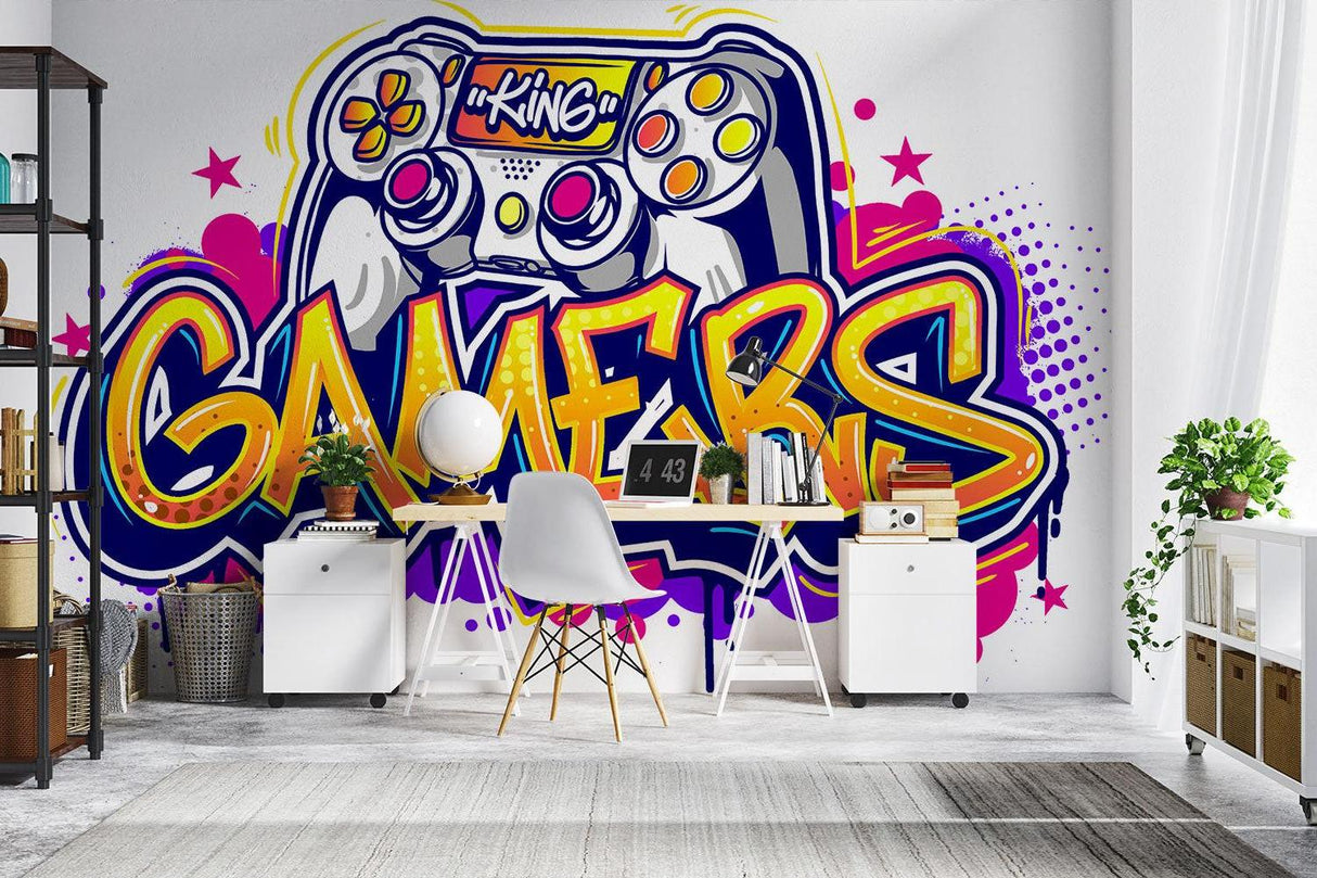 Gaming Mural Wallpaper | Street Art Controller Design
