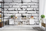 Brick Mural Wallpaper | Industrial Black and White Design