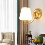 Modern Glass Wall Light  Frosted Shade With Gold Mounting - Product detail 6