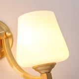Modern Glass Wall Light  Frosted Shade With Gold Mounting - Product showcase