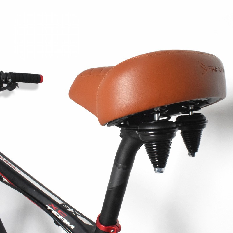 Extra Wide Bike Saddle  Shock Absorbing Dual Spring Design - Detailed view