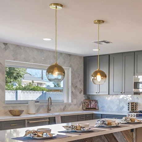 Modern Glass Pendant Light  Smokey Globe Design - Product detail 10