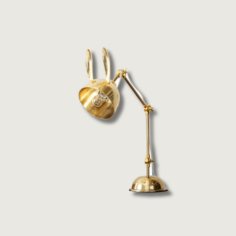 Modern Task Table Lamp  Brass Rabbit Ear Design - Product showcase