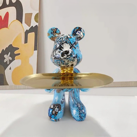 Designer Bear Tray Holder  Pink Gold Marble Effect - Product detail 11