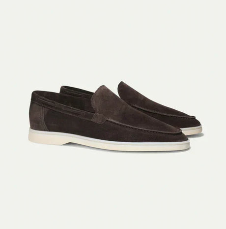 Classic Mens Suede Loafers  Dove Grey Slip-On Design - Product detail 11