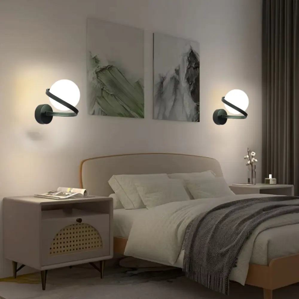 Modern Wall Sconce  Curved Metal Globe Design - Product detail 5