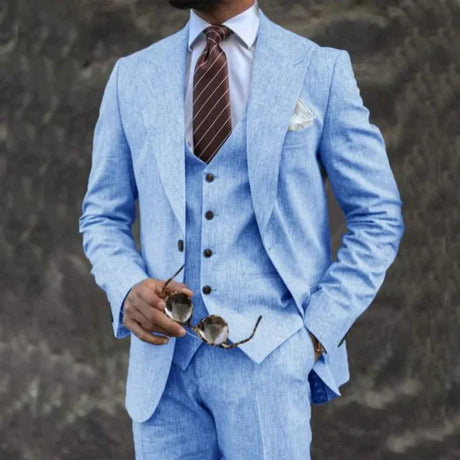 Modern Three-Piece Suit  Lime Green Wool Blend - Product detail 10